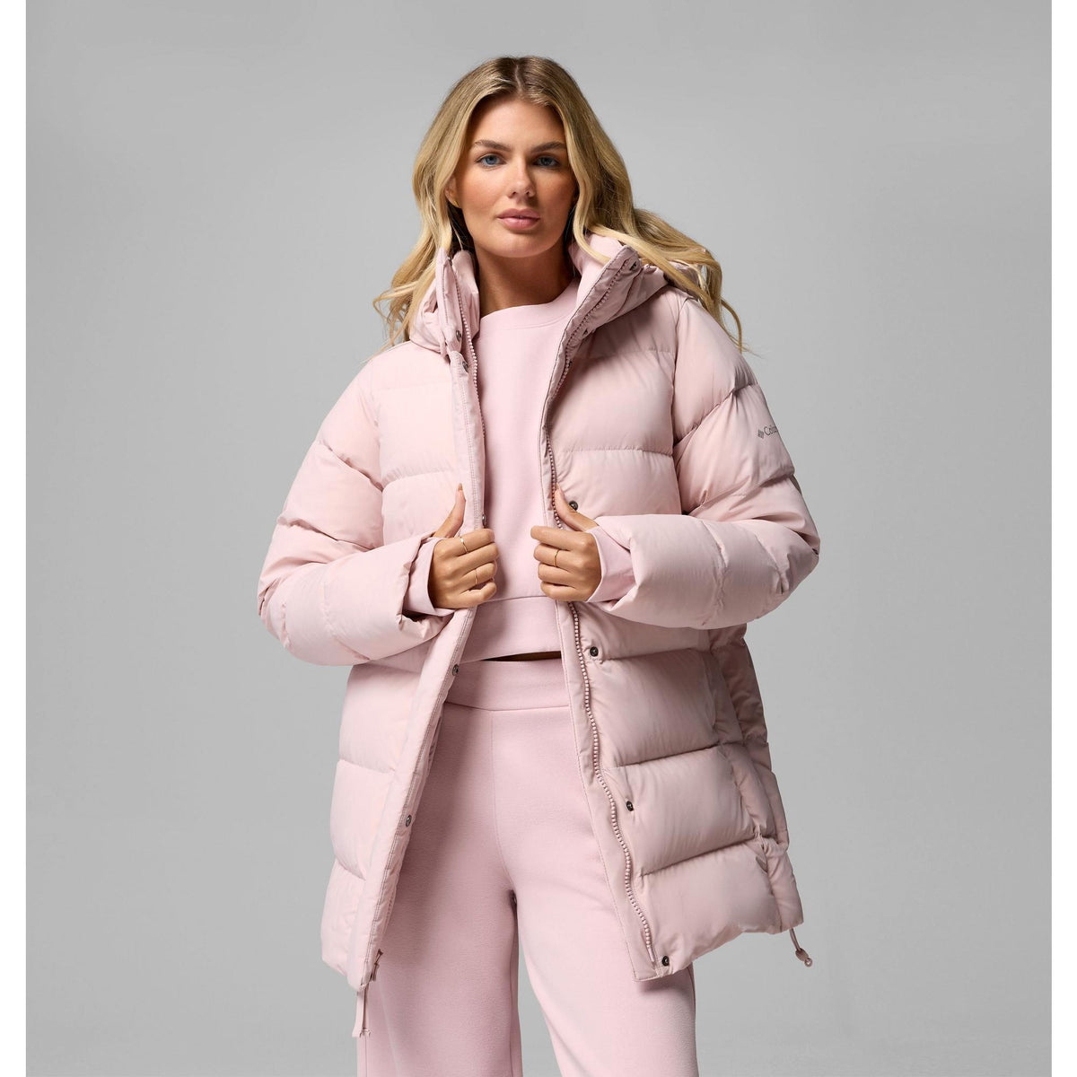 Columbia Women's Amaze Puff Mid Hooded Jacket - Mineral Pink