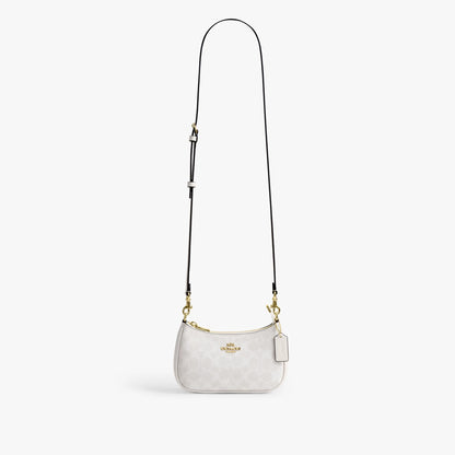 Coach Teri Mini Crossbody Bag In Signature Canvas - Gold/White/Chalk