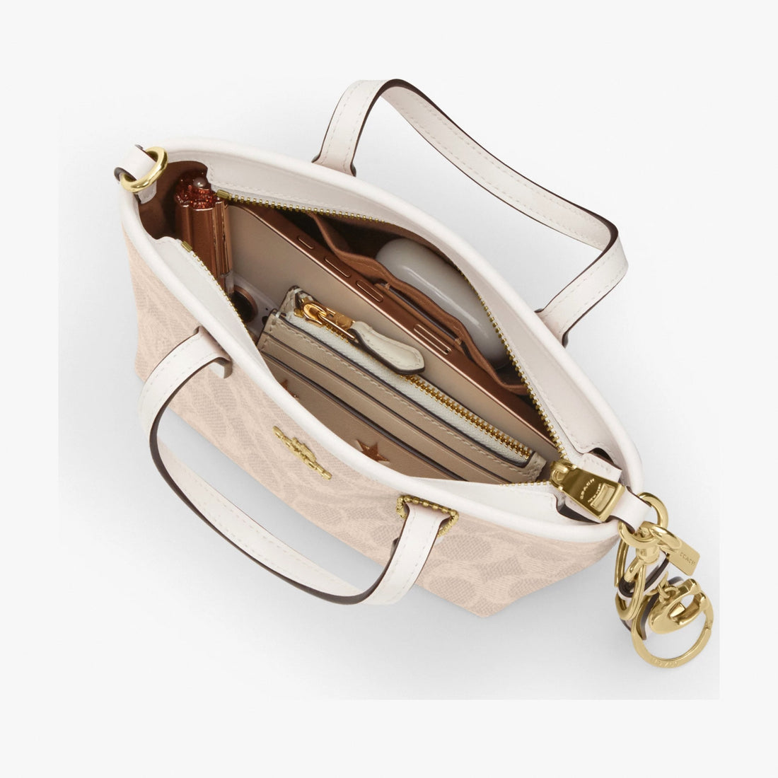 Coach City Mini Tote Bag In Signature Canvas - Gold/Sand/Chalk