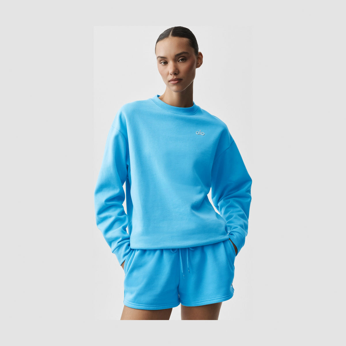 Alo Yoga Accolade Crew Neck Pullover - Azure Blue