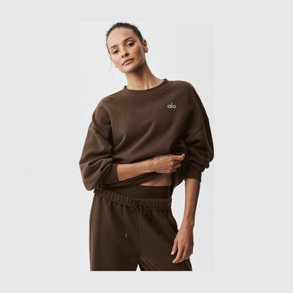 Alo Yoga Accolade Crew Neck Pullover - Espresso