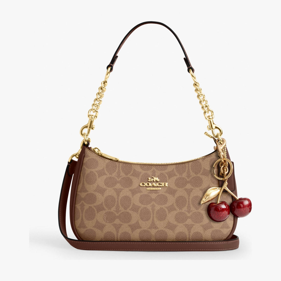 Coach Teri Shoulder Bag In Signature Canvas - Gold/Tan/Brown