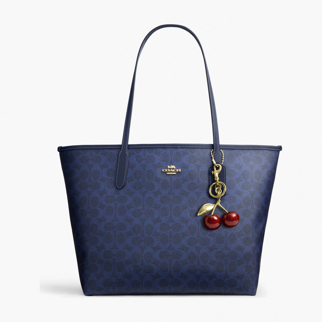Coach City Tote Bag In Signature Canvas - Gold/Navy