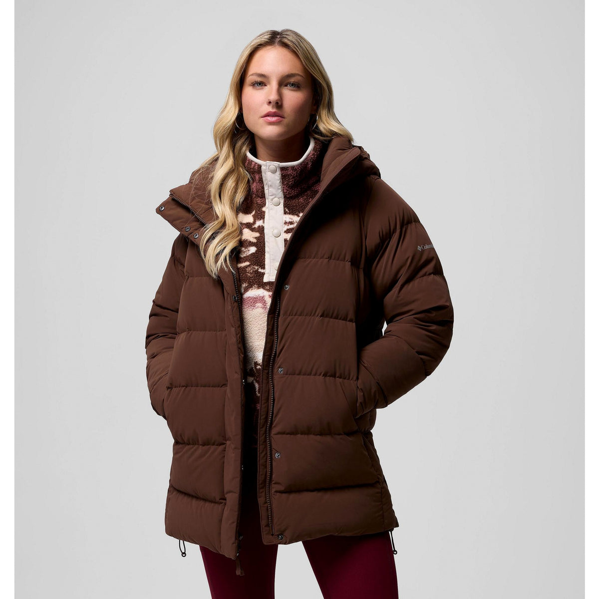 Columbia Women's Amaze Puff Mid Hooded Jacket - Tobacco