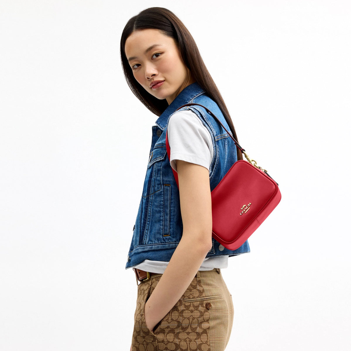 Coach Mini Carey Crossbody Bag - Gold/Poppy