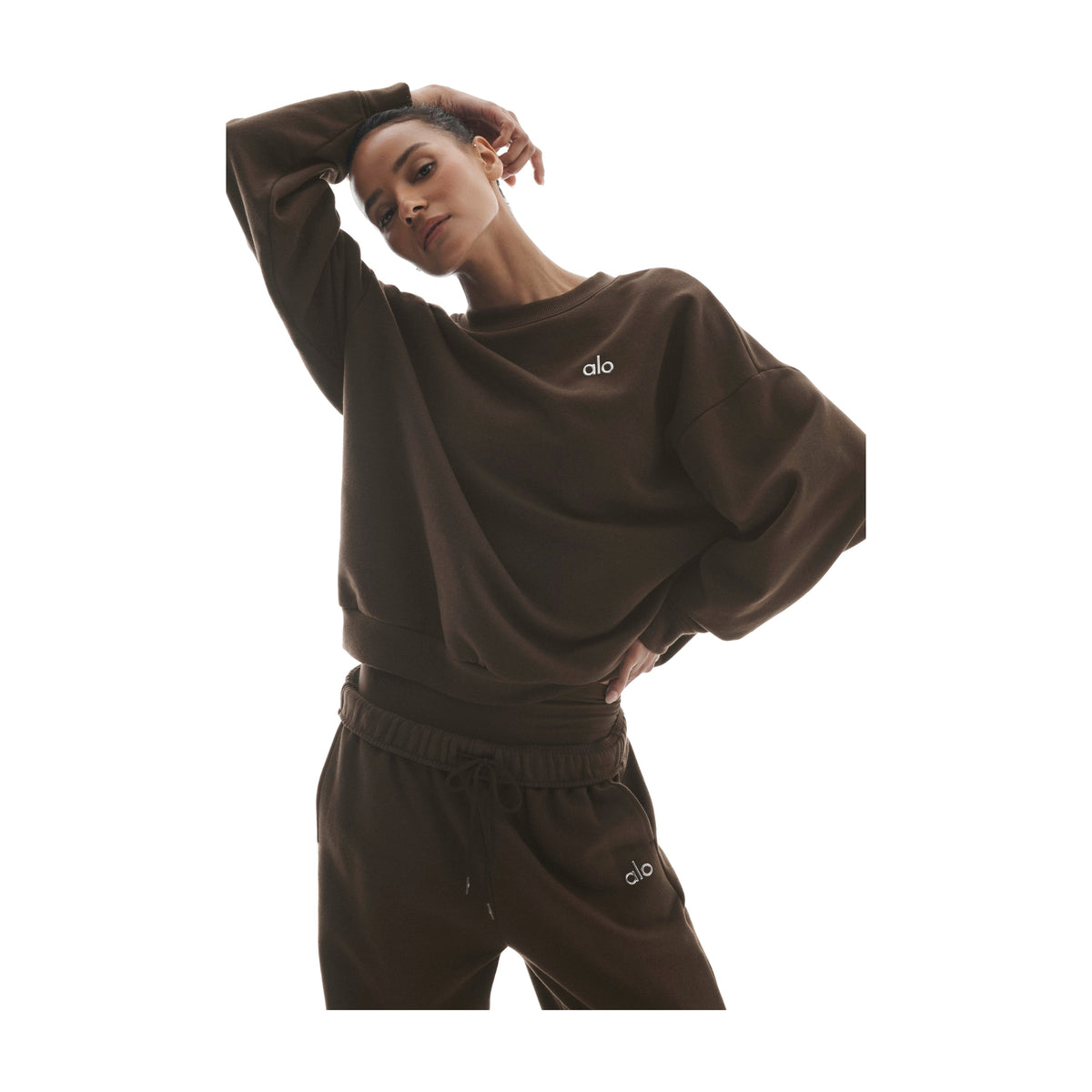 Alo Yoga Accolade Crew Neck Pullover - Espresso