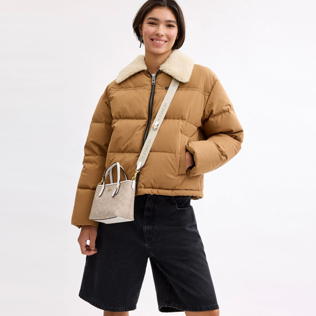 Coach City Mini Tote Bag In Signature Canvas - Gold/Sand/Chalk