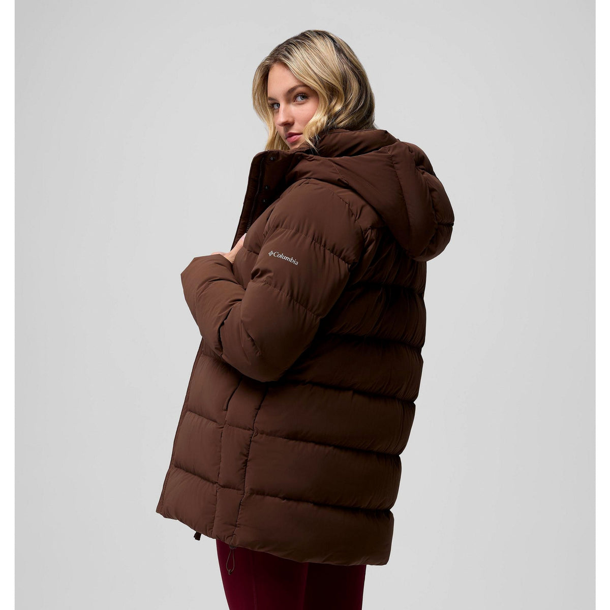 Columbia Women's Amaze Puff Mid Hooded Jacket - Tobacco