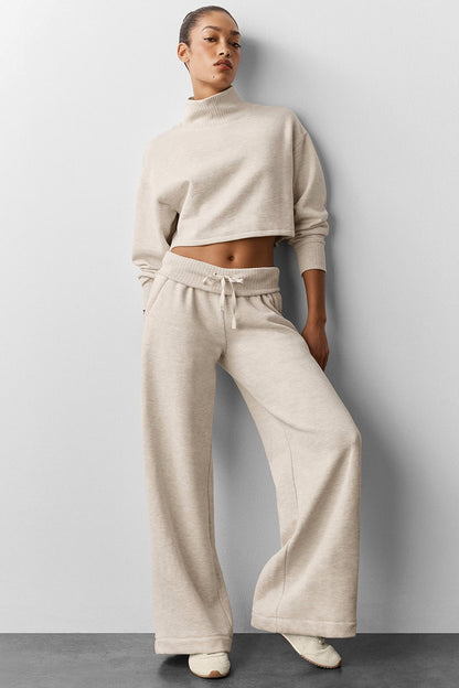 Alo Yoga Cropped Serenity Coverup - Oatmeal Heather