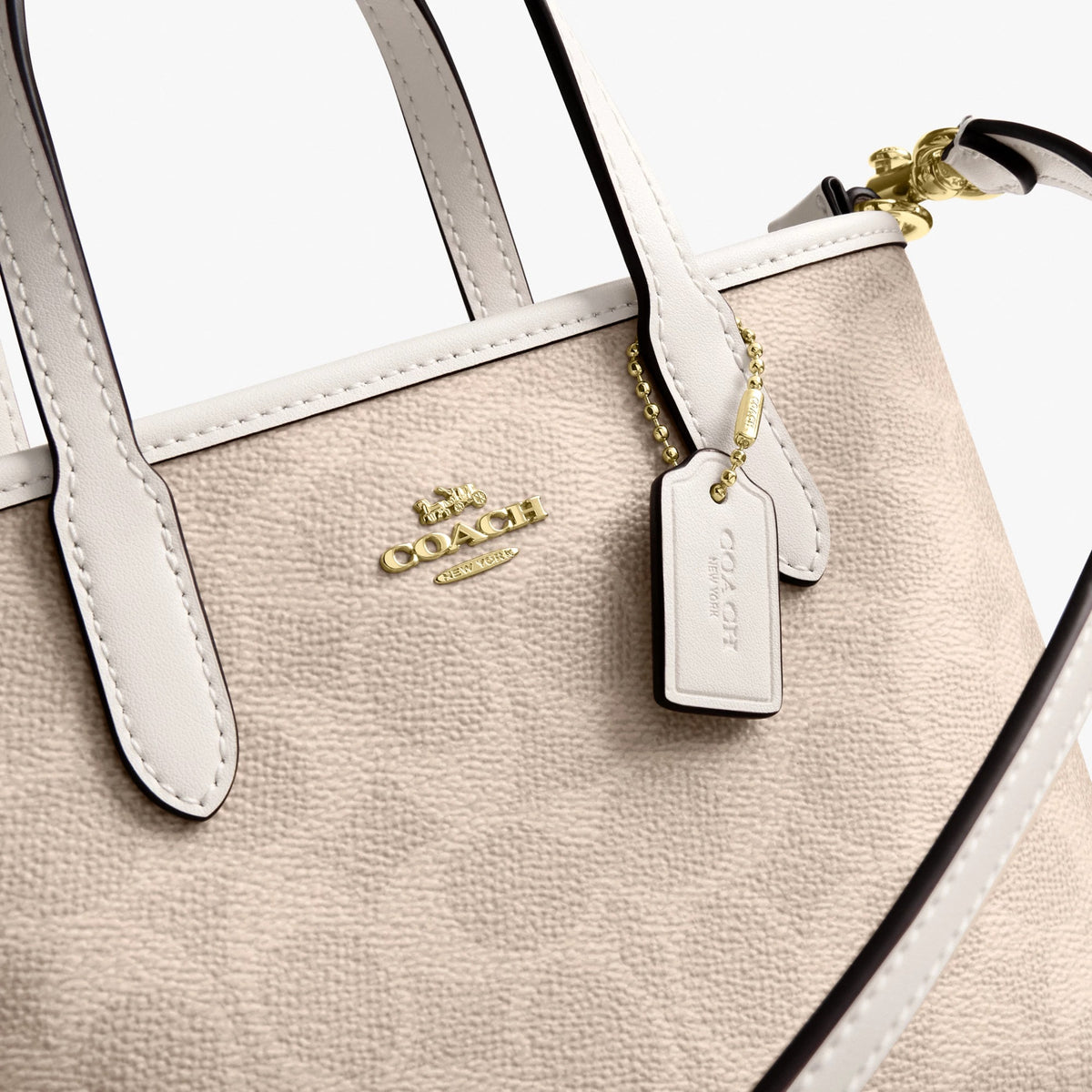 Coach City Mini Tote Bag In Signature Canvas - Gold/Sand/Chalk