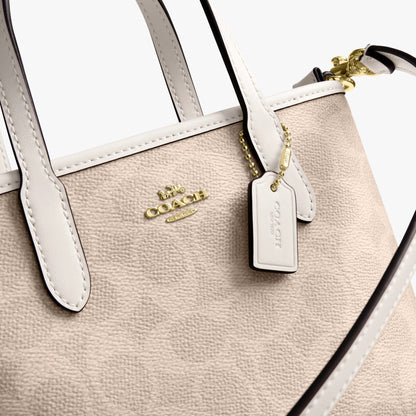 Coach City Mini Tote Bag In Signature Canvas - Gold/Sand/Chalk