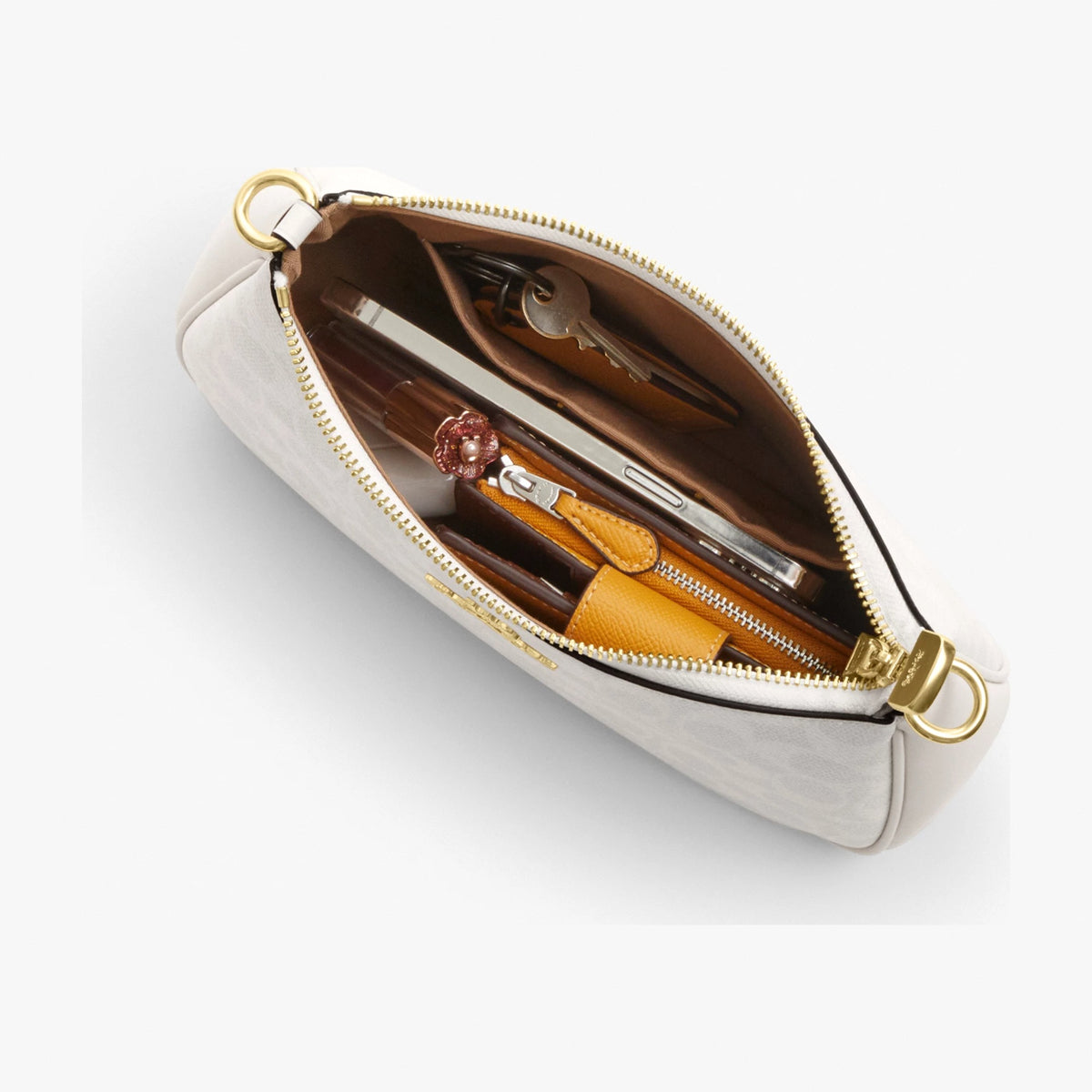 Coach Teri Shoulder Bag In Signature Canvas - Gold/White/Chalk
