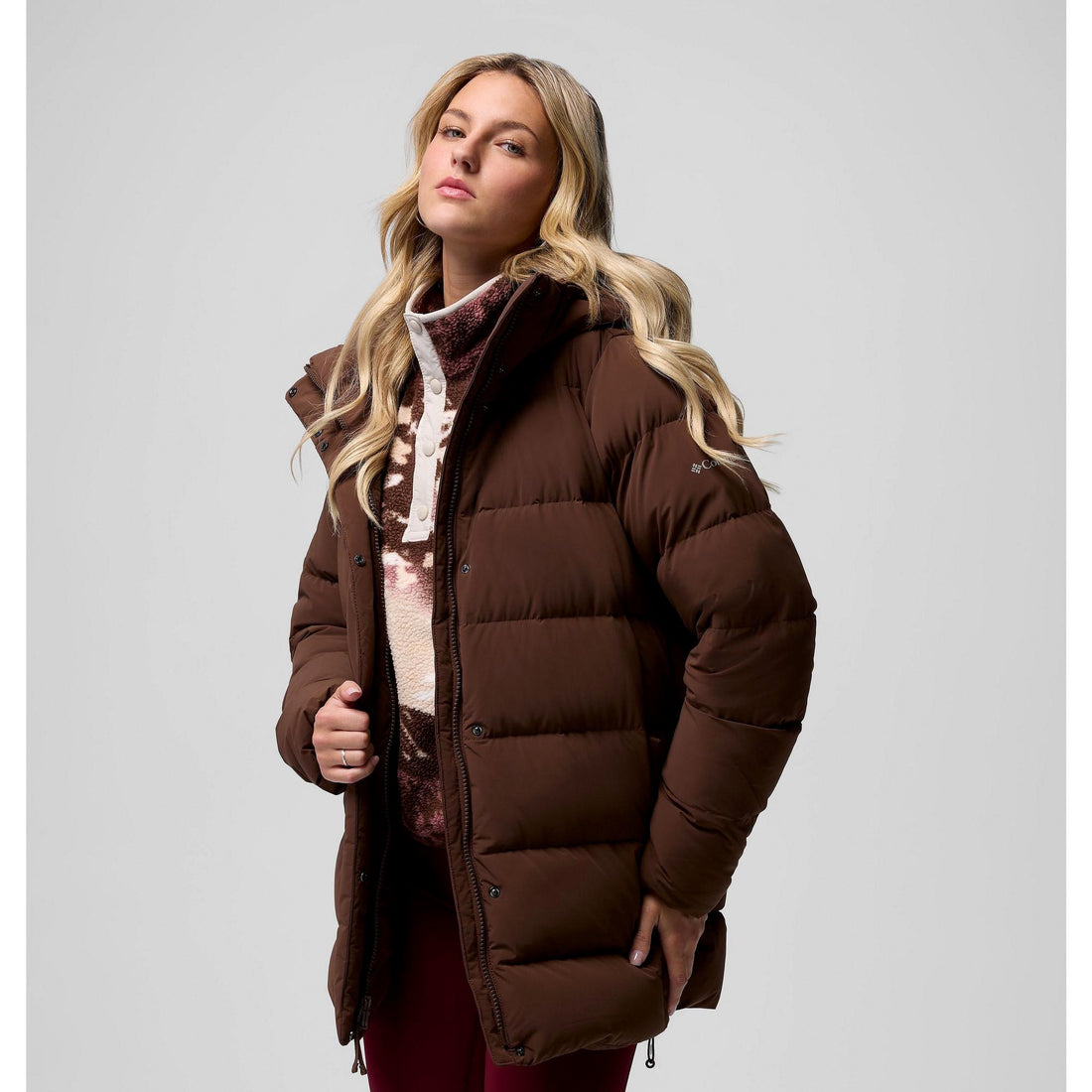 Columbia Women's Amaze Puff Mid Hooded Jacket - Tobacco