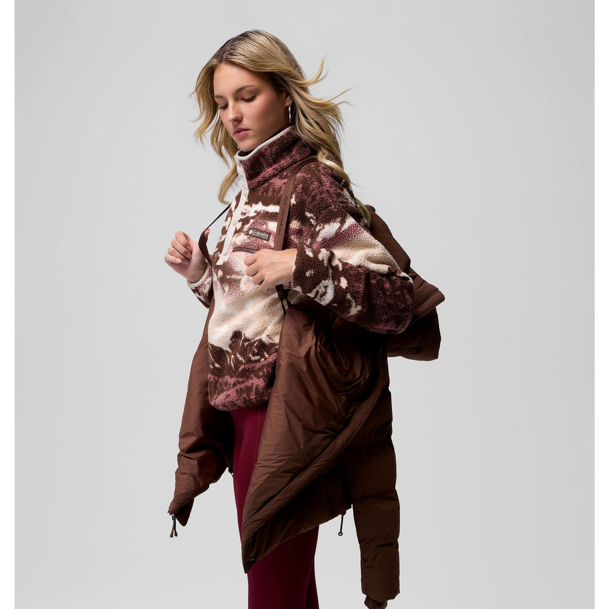 Columbia Women's Amaze Puff Mid Hooded Jacket - Tobacco