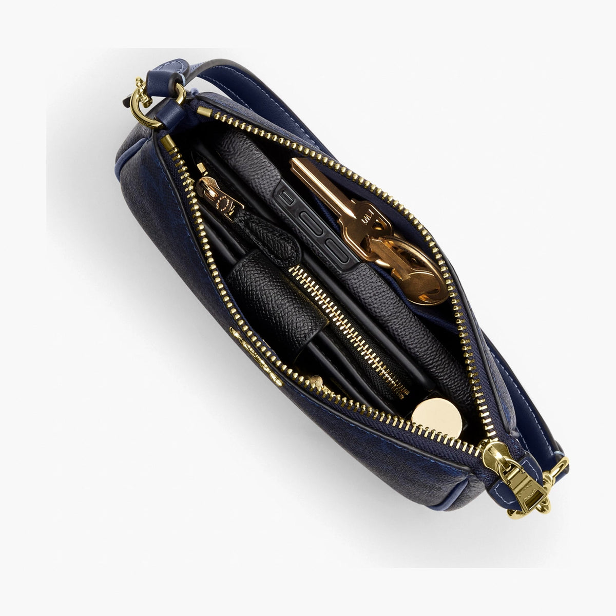 Coach Nolita 19 In Signature Canvas - Gold/Navy