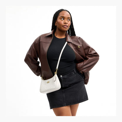 Coach Teri Shoulder Bag In Signature Canvas - Gold/White/Chalk