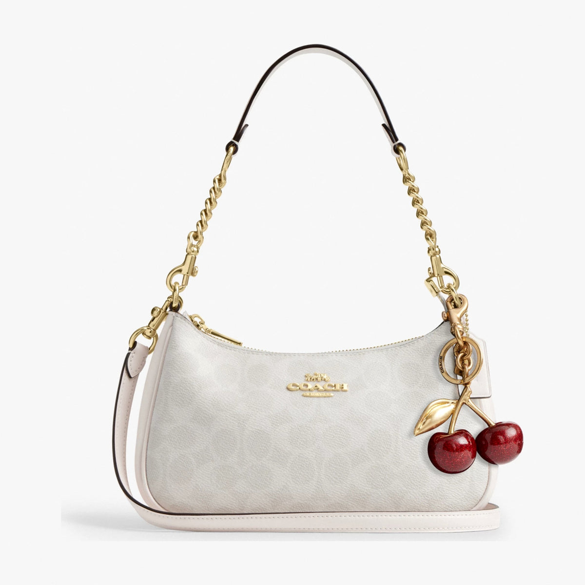 Coach Teri Shoulder Bag In Signature Canvas - Gold/White/Chalk