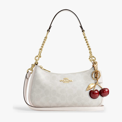 Coach Teri Shoulder Bag In Signature Canvas - Gold/White/Chalk