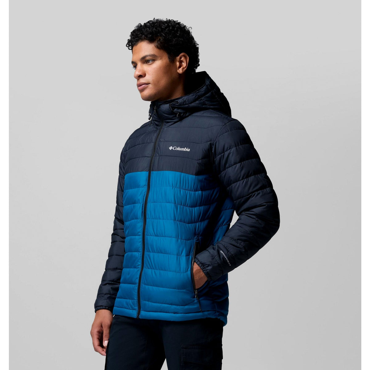 Columbia Men's Powder Lite II Hooded Jacket - Phoenix Blue, Black
