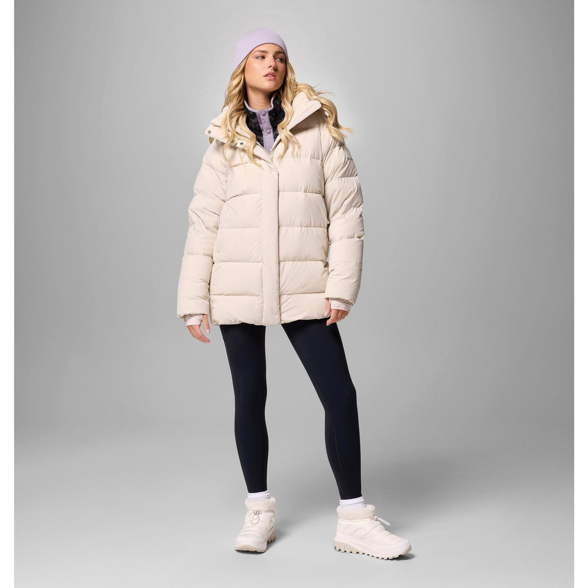 Columbia Women's Amaze Puff Mid Hooded Jacket - Dark Stone