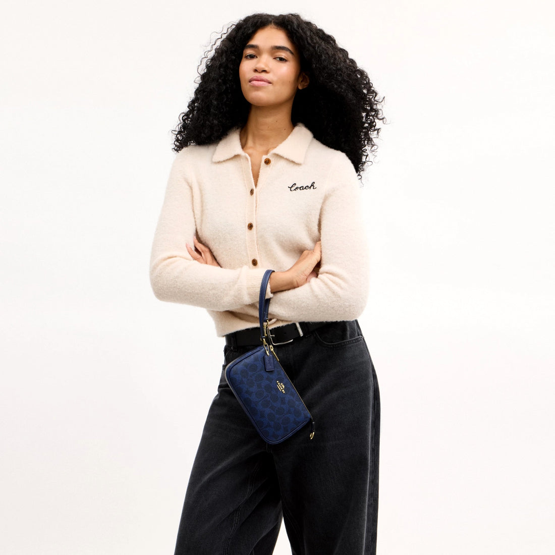 Coach Nolita 19 In Signature Canvas - Gold/Navy