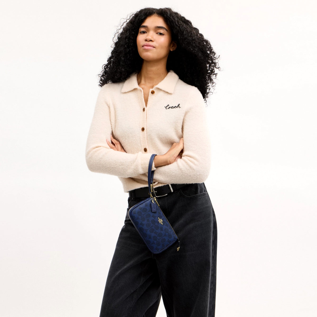Coach Nolita 19 In Signature Canvas - Gold/Navy