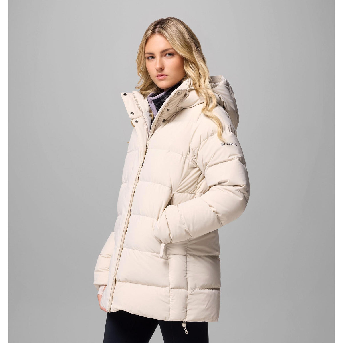 Columbia Women's Amaze Puff Mid Hooded Jacket - Dark Stone