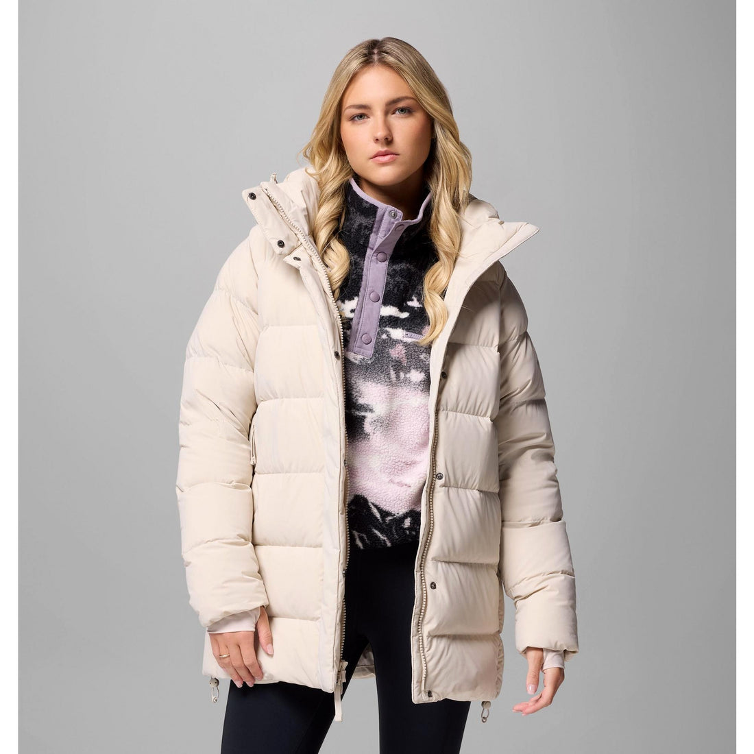 Columbia Women's Amaze Puff Mid Hooded Jacket - Dark Stone