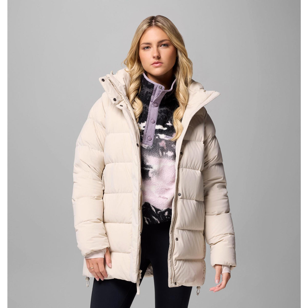 Columbia Women's Amaze Puff Mid Hooded Jacket - Dark Stone