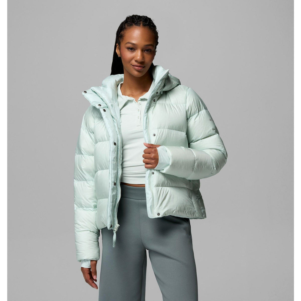 Columbia Women's Amaze Puff Hooded Jacket - Tea Light Pearl Shine