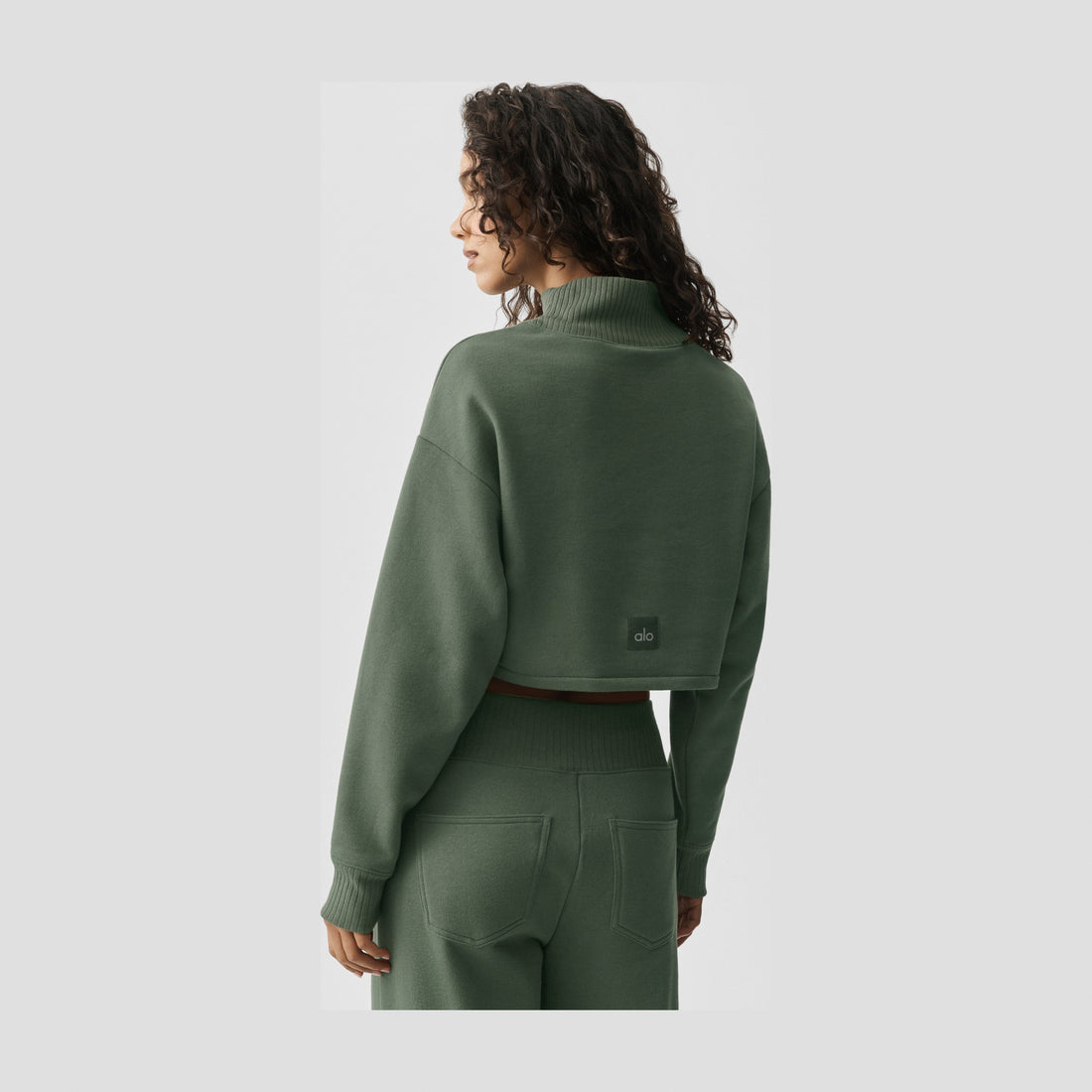 Alo Yoga Cropped Serenity Coverup - Bamboo Green
