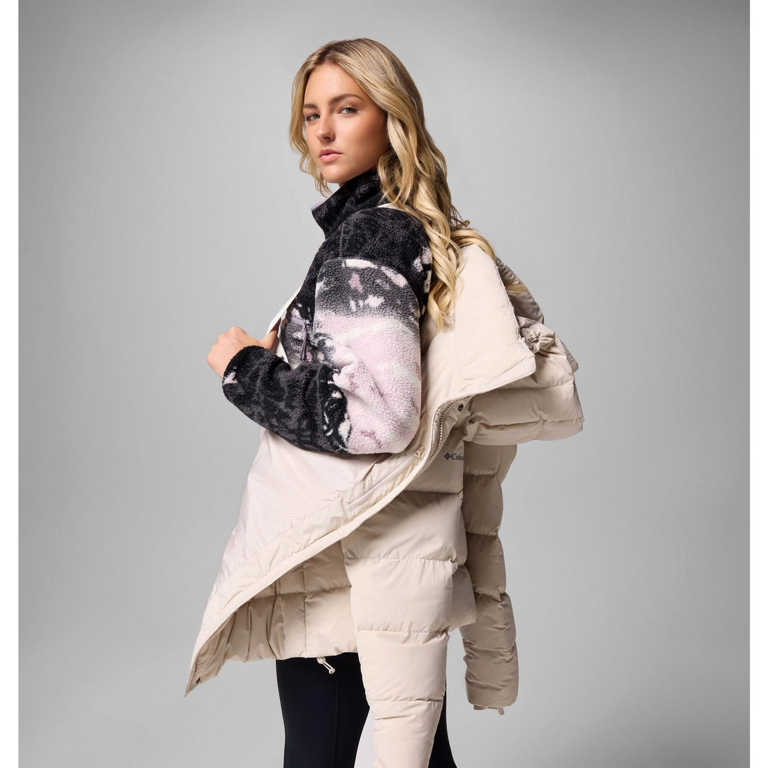 Columbia Women's Amaze Puff Mid Hooded Jacket - Dark Stone