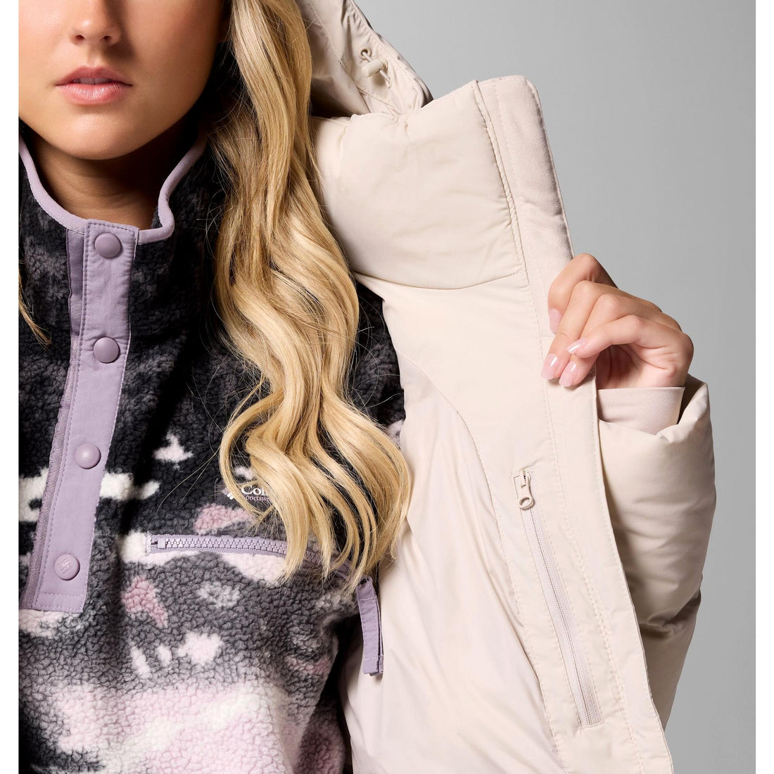Columbia Women's Amaze Puff Mid Hooded Jacket - Dark Stone