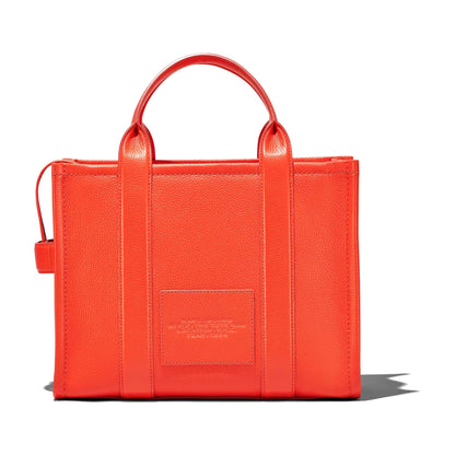 Marc Jacobs The Leather Medium Tote Bag - ELECTRIC ORANGE