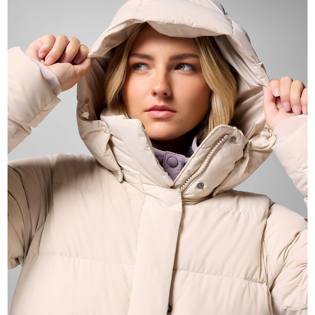 Columbia Women's Amaze Puff Mid Hooded Jacket - Dark Stone