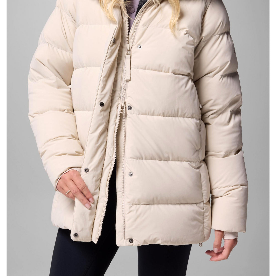 Columbia Women's Amaze Puff Mid Hooded Jacket - Dark Stone