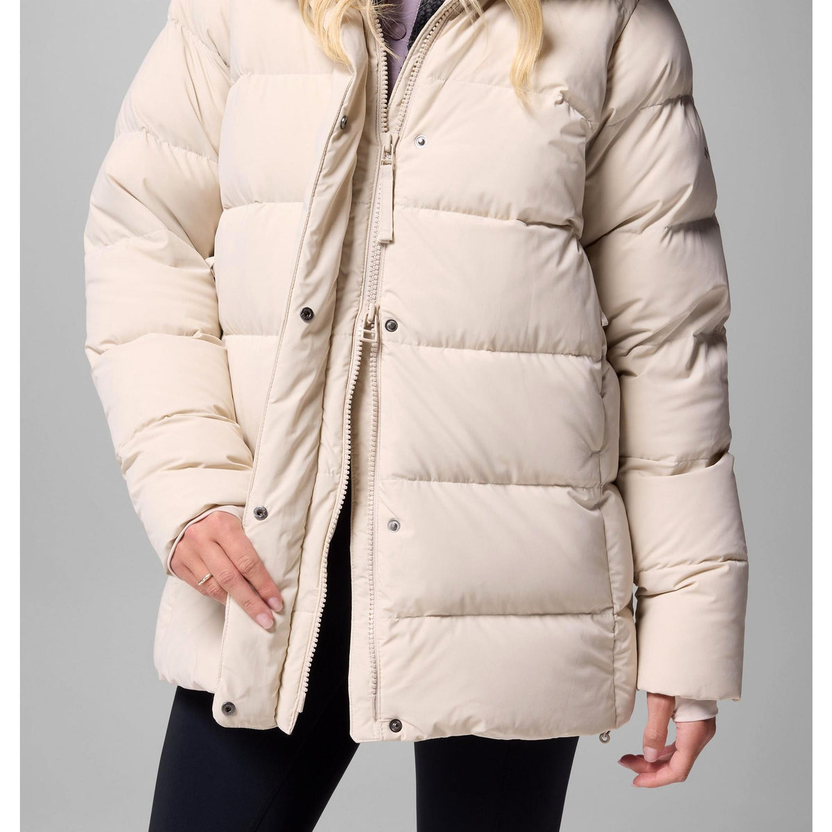 Columbia Women's Amaze Puff Mid Hooded Jacket - Dark Stone
