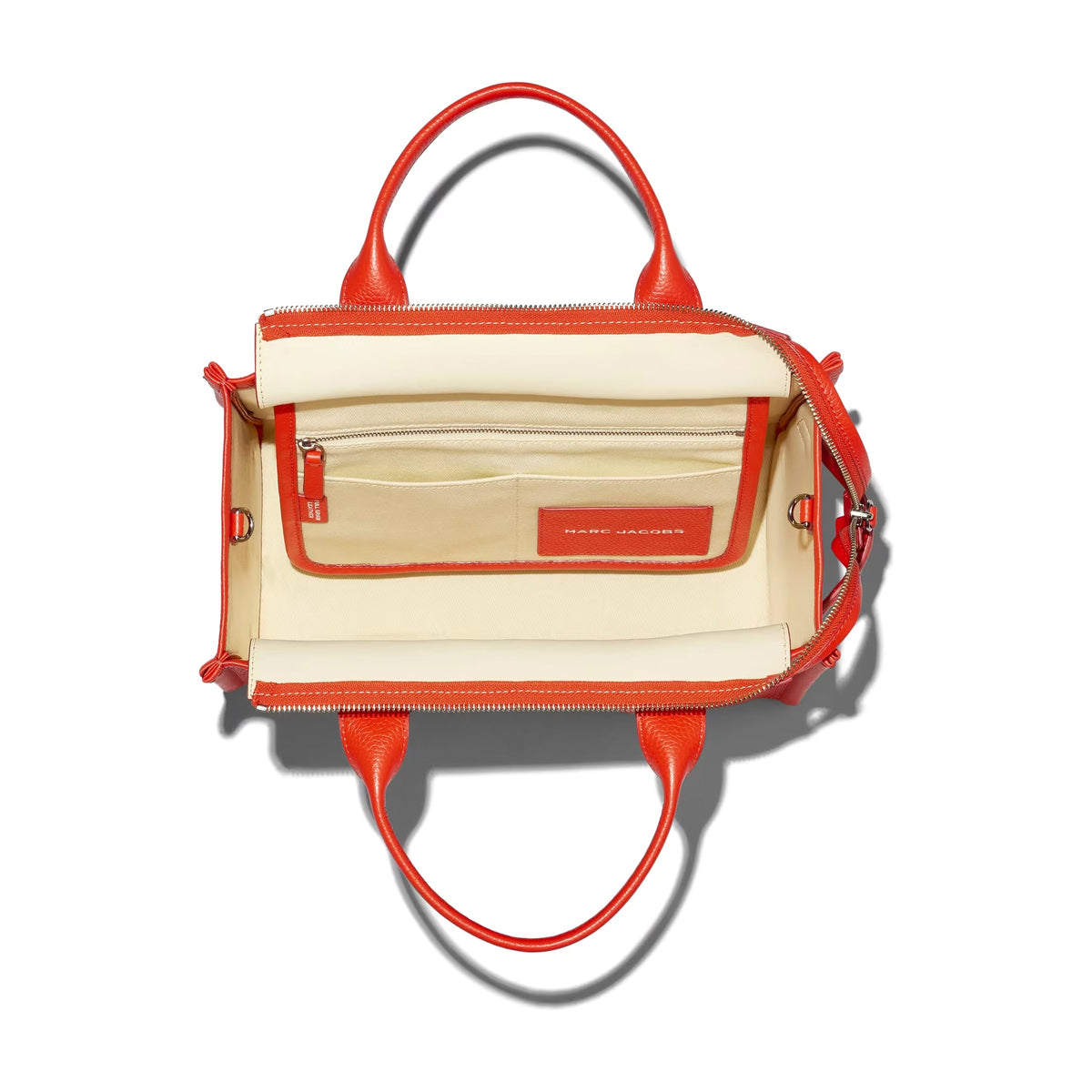 Marc Jacobs The Leather Medium Tote Bag - ELECTRIC ORANGE