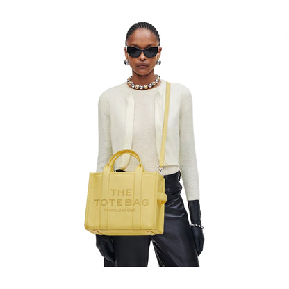 Marc Jacobs The Leather Medium Tote Bag - CUSTARD