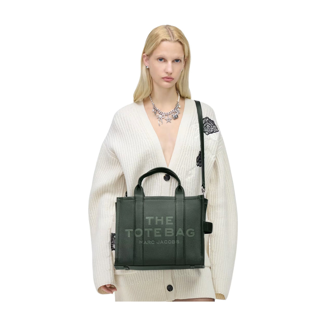 Marc Jacobs The Leather Medium Tote Bag - IVY