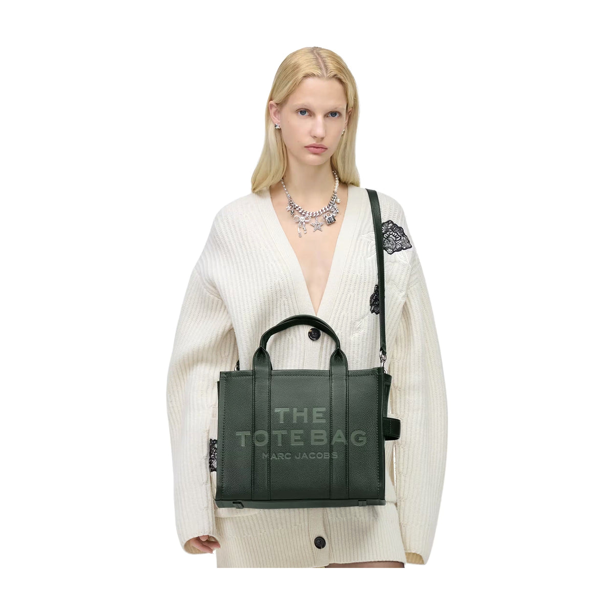 Marc Jacobs The Leather Medium Tote Bag - IVY