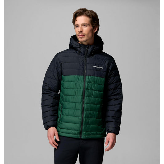 Columbia Men's Powder Lite II Hooded Jacket - Rain Forest, Black