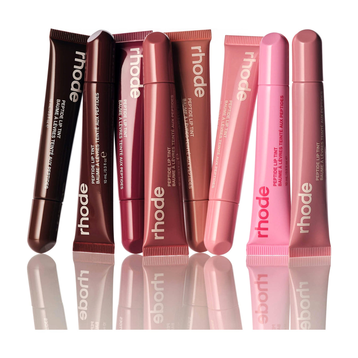 Rhode Peptide Lip Tint Nourishing Glaze - Pretzel - shimmery warm mauve + caramel-glazed pretzel scent