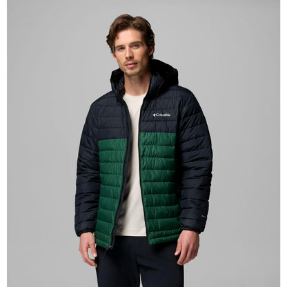 Columbia Men's Powder Lite II Hooded Jacket - Rain Forest, Black