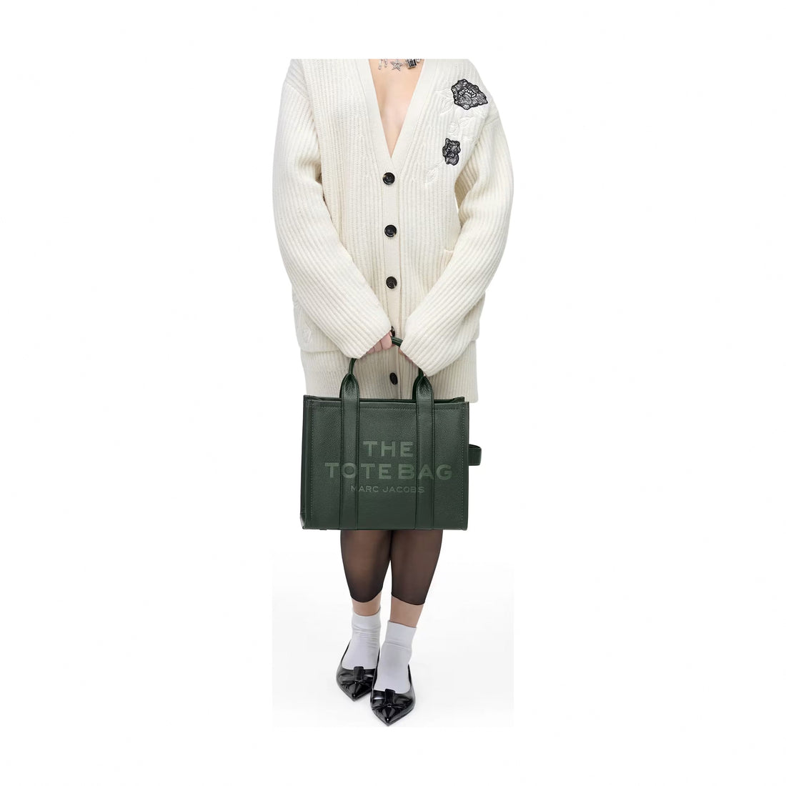 Marc Jacobs The Leather Medium Tote Bag - IVY
