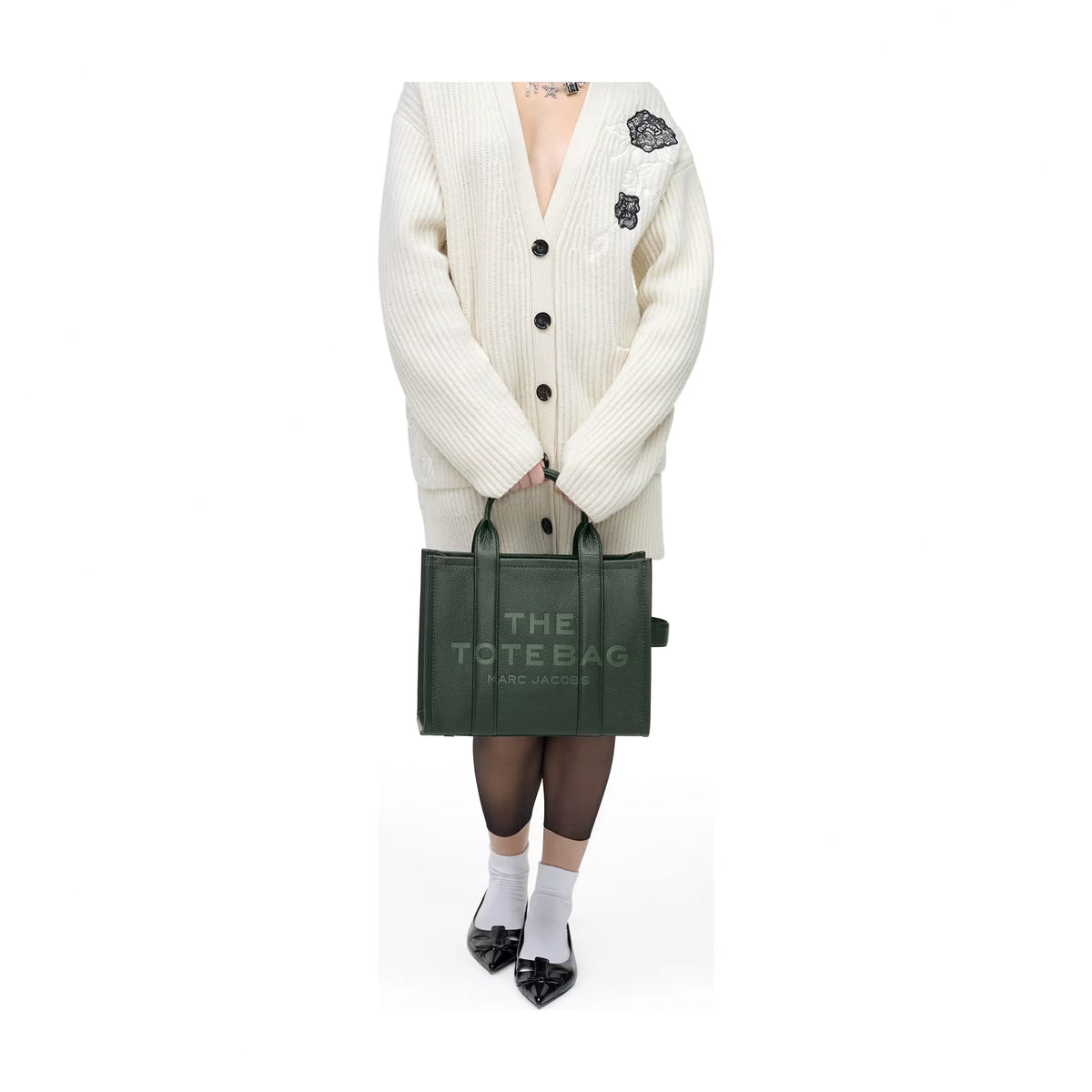 Marc Jacobs The Leather Medium Tote Bag - IVY