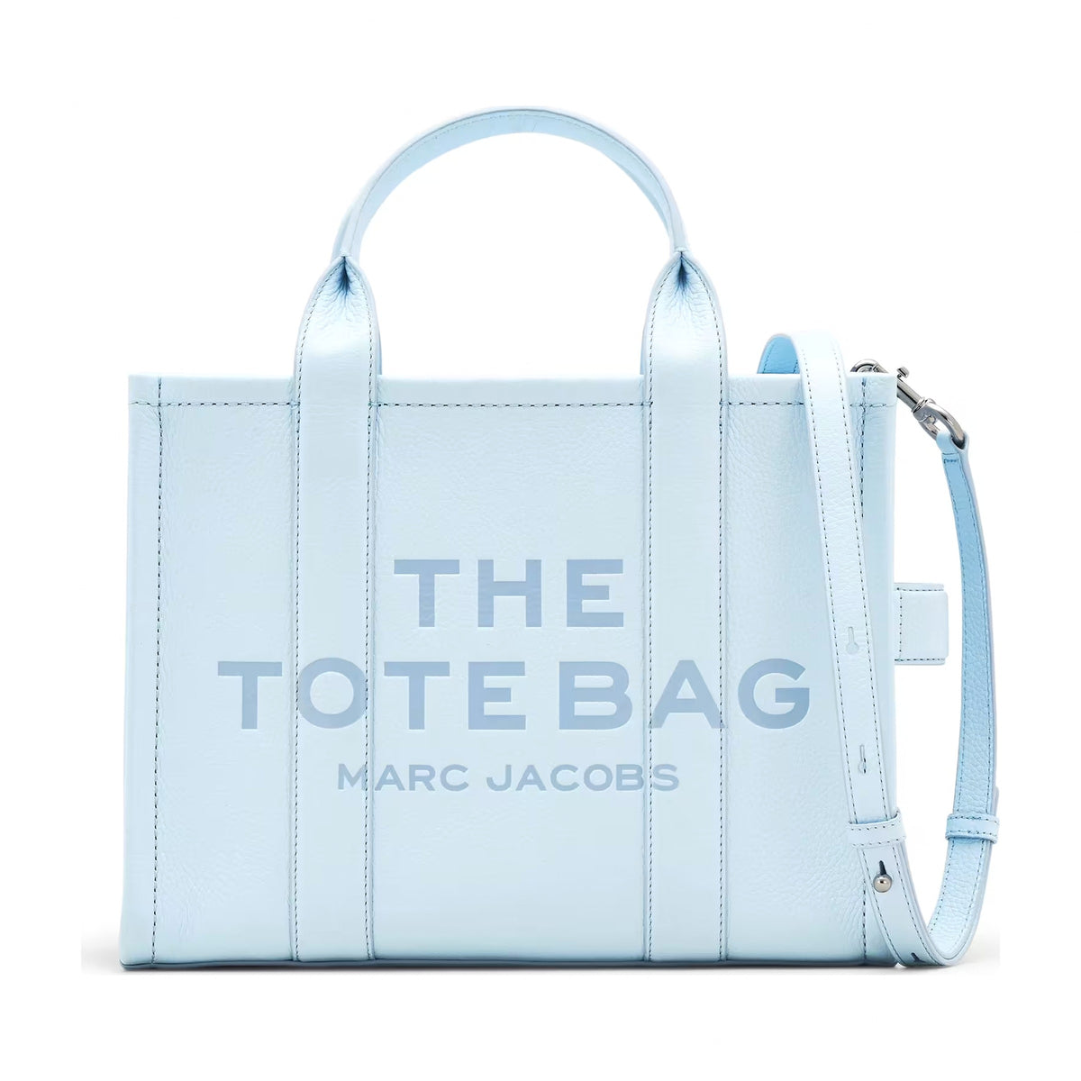 Marc Jacobs The Leather Medium Tote Bag - CLOUD BLUE