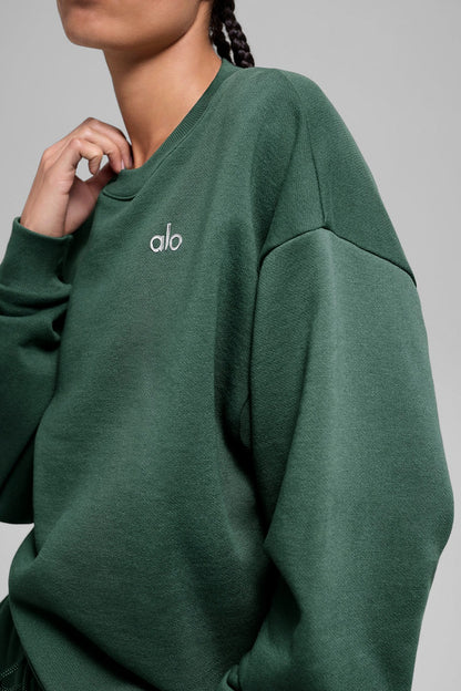 Alo Yoga Accolade Crew Neck Pullover - Clover Green