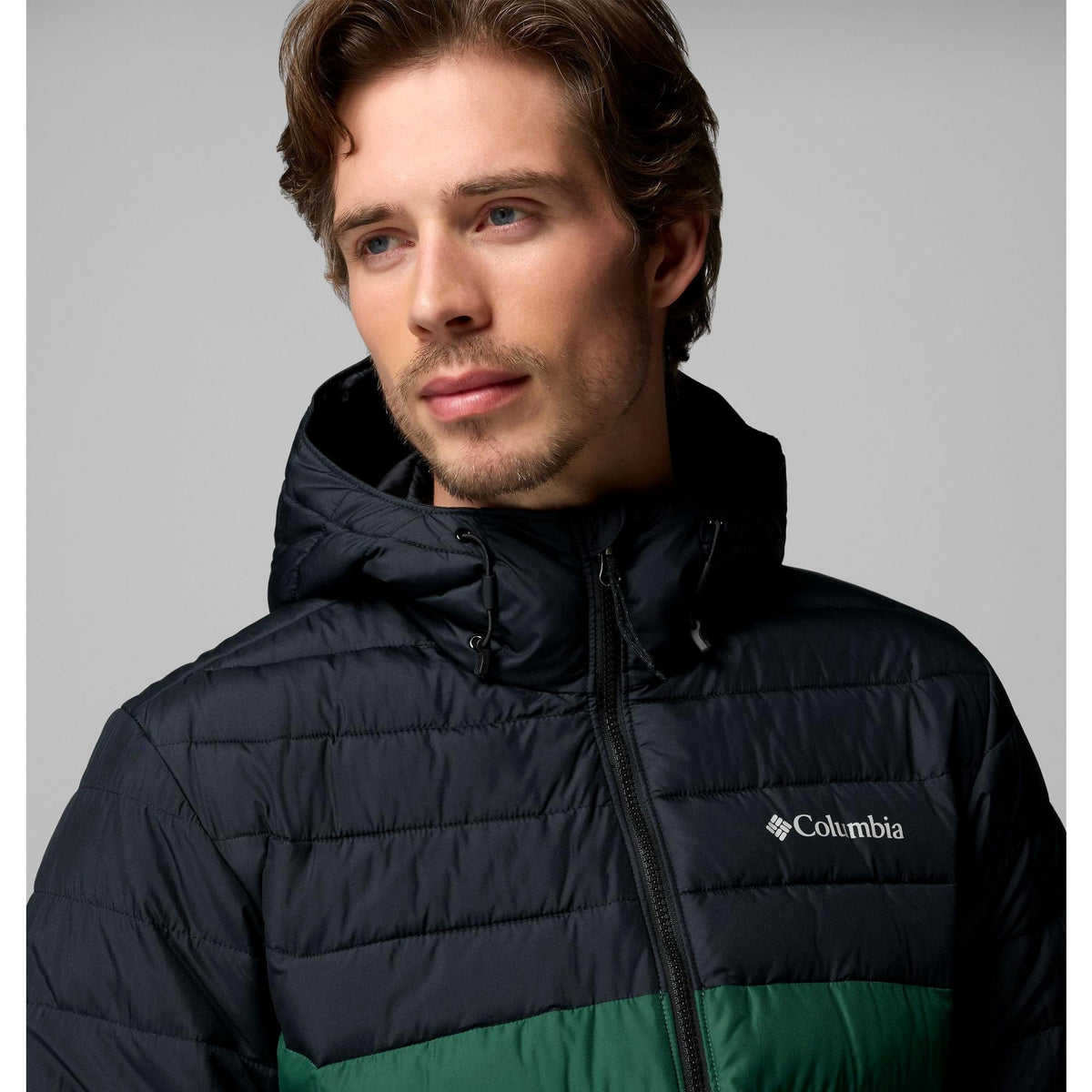 Columbia Men's Powder Lite II Hooded Jacket - Rain Forest, Black