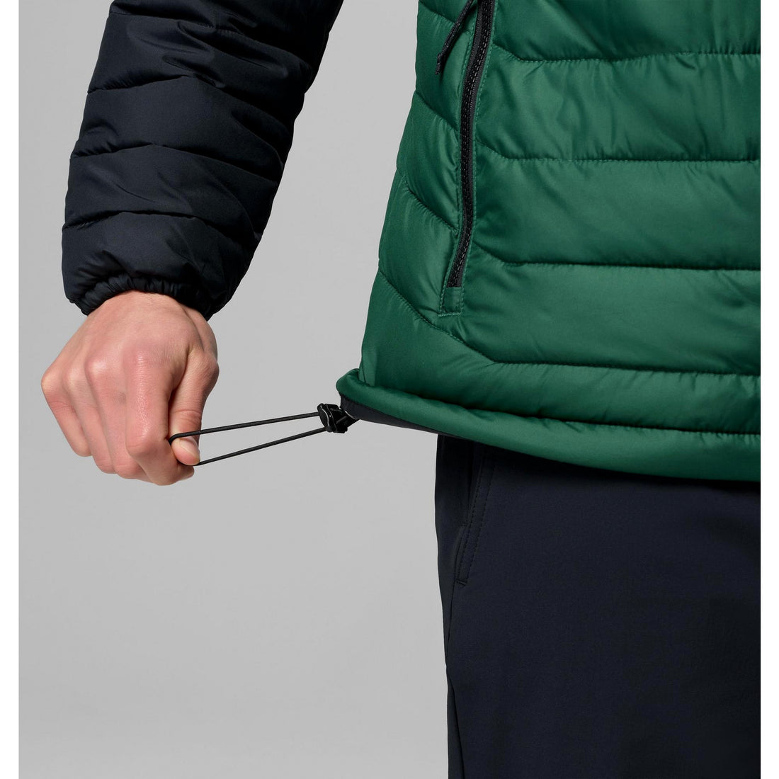 Columbia Men's Powder Lite II Hooded Jacket - Rain Forest, Black